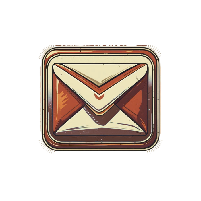 Logo d'une enveloppe vintage utilisée pour l'adresse email du restaurant Pizza Paolo