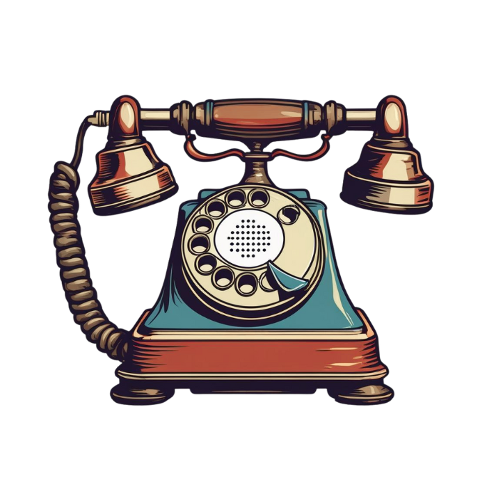 Logo d'un téléphone vintage utilisé pour illustrer le numéro de téléphone de Pizza Paolo
